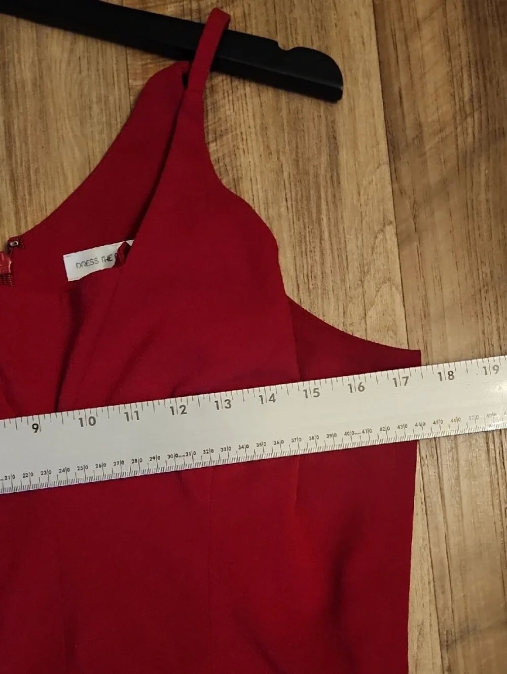 Dress the Population Sandra Wine Red V-Neck Midi Dress Size L